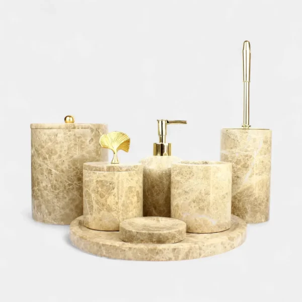 107 Emperador 7 Parça Mermer Banyo Seti