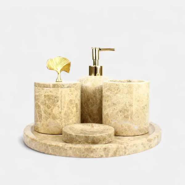 108 Emperador 5 Parça Mermer Banyo Seti