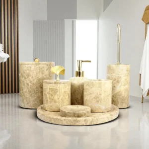 108 Emperador 7 Parça Mermer Banyo Seti