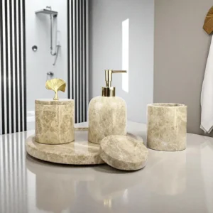 109 Emperador 5 Parça Mermer Banyo Seti