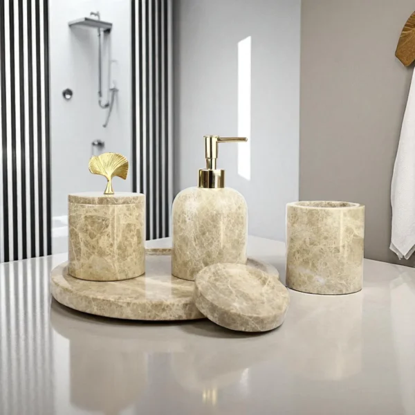 109 Emperador 5 Parça Mermer Banyo Seti