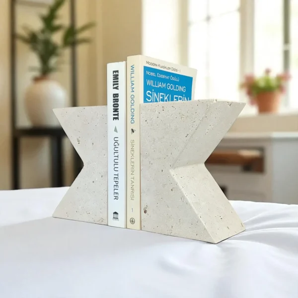 43 Mermerita Traverten Kitap Tutucu